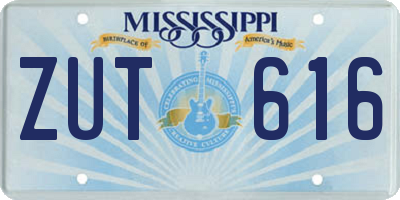 MS license plate ZUT616