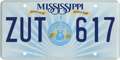 MS license plate ZUT617