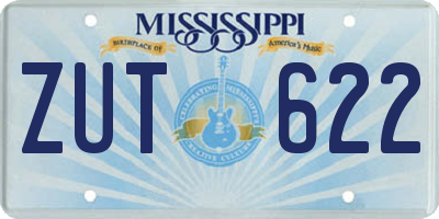 MS license plate ZUT622