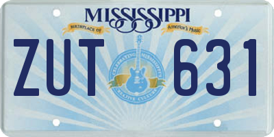 MS license plate ZUT631
