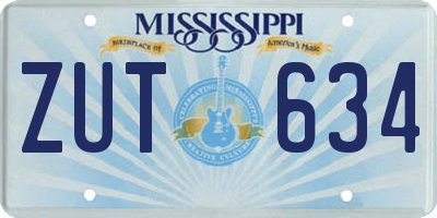 MS license plate ZUT634