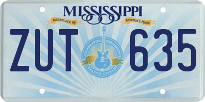 MS license plate ZUT635