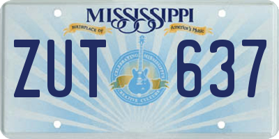 MS license plate ZUT637