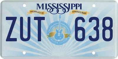 MS license plate ZUT638