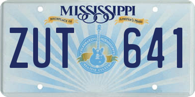 MS license plate ZUT641