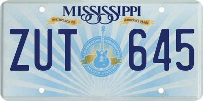 MS license plate ZUT645