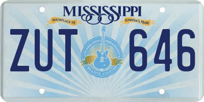 MS license plate ZUT646