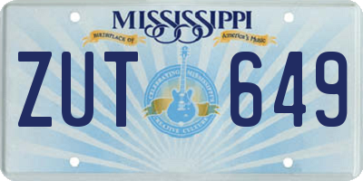 MS license plate ZUT649