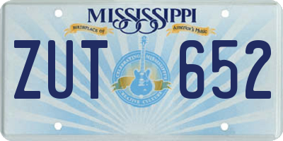 MS license plate ZUT652