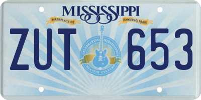 MS license plate ZUT653