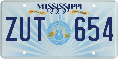 MS license plate ZUT654