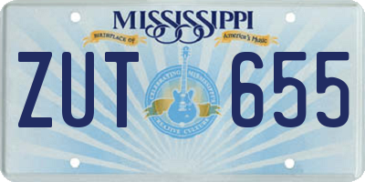 MS license plate ZUT655