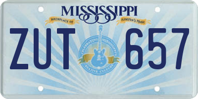 MS license plate ZUT657