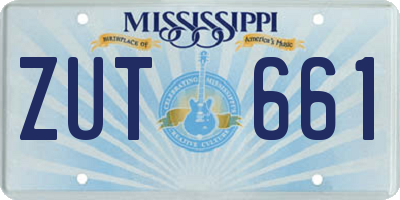 MS license plate ZUT661