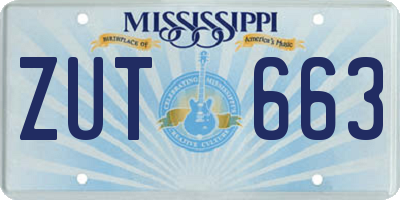 MS license plate ZUT663