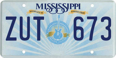 MS license plate ZUT673