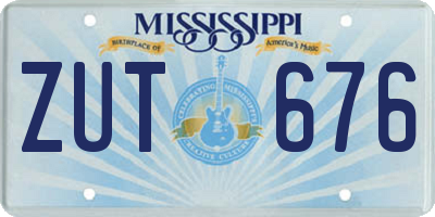 MS license plate ZUT676