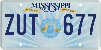 MS license plate ZUT677
