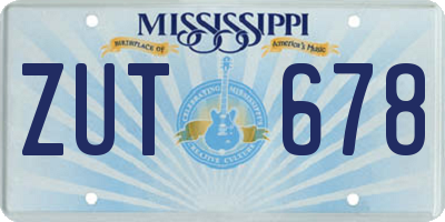MS license plate ZUT678