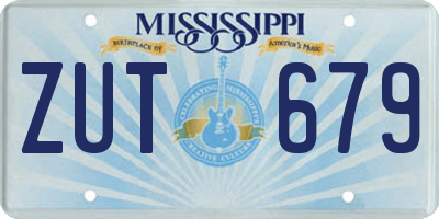MS license plate ZUT679