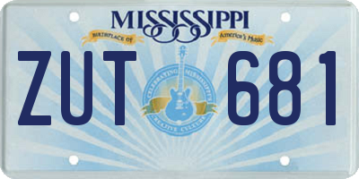 MS license plate ZUT681