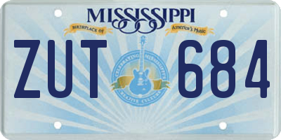 MS license plate ZUT684