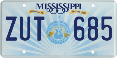 MS license plate ZUT685