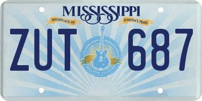 MS license plate ZUT687