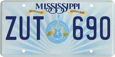 MS license plate ZUT690