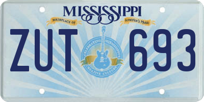 MS license plate ZUT693
