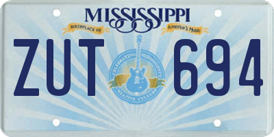 MS license plate ZUT694