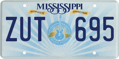MS license plate ZUT695