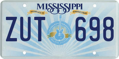 MS license plate ZUT698