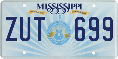 MS license plate ZUT699