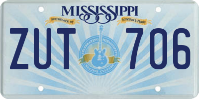 MS license plate ZUT706