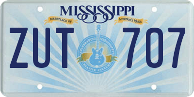 MS license plate ZUT707