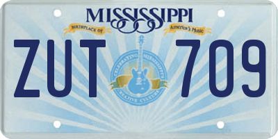 MS license plate ZUT709