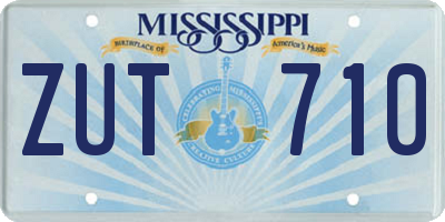 MS license plate ZUT710