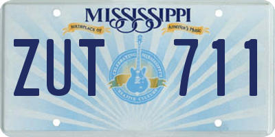 MS license plate ZUT711