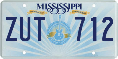 MS license plate ZUT712