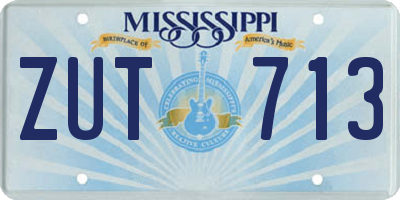 MS license plate ZUT713