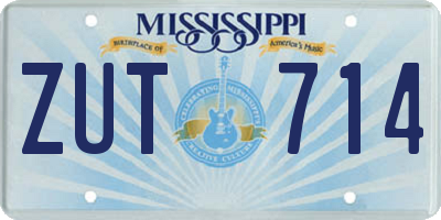 MS license plate ZUT714