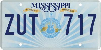 MS license plate ZUT717