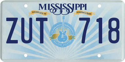 MS license plate ZUT718