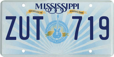 MS license plate ZUT719