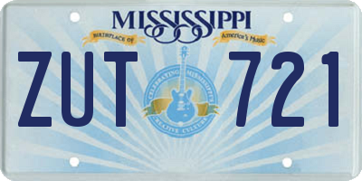 MS license plate ZUT721