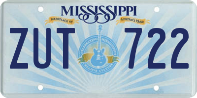 MS license plate ZUT722