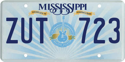 MS license plate ZUT723