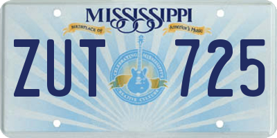 MS license plate ZUT725