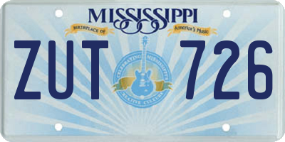 MS license plate ZUT726
